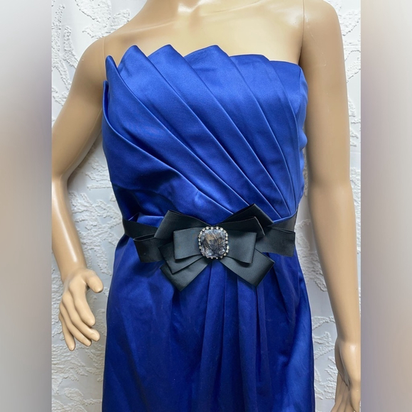 😍Elegant Blue Strapless Dress - Picture 3 of 5